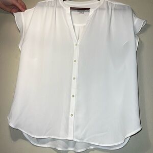 J. Crew White Cap Sleeve Blouse
